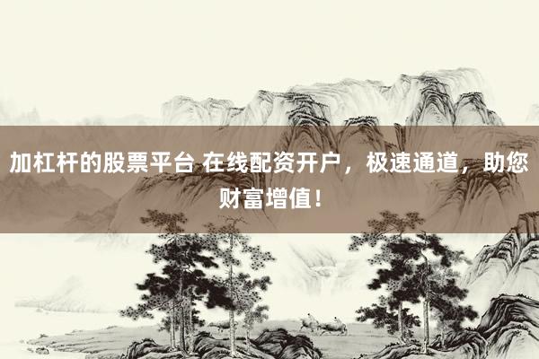 加杠杆的股票平台 在线配资开户，极速通道，助您财富增值！