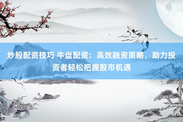 炒股配资技巧 牛盘配资：高效融资策略，助力投资者轻松把握股市机遇