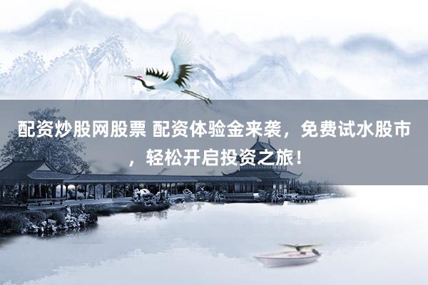 配资炒股网股票 配资体验金来袭，免费试水股市，轻松开启投资之旅！