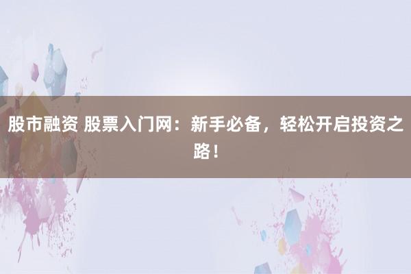 股市融资 股票入门网：新手必备，轻松开启投资之路！