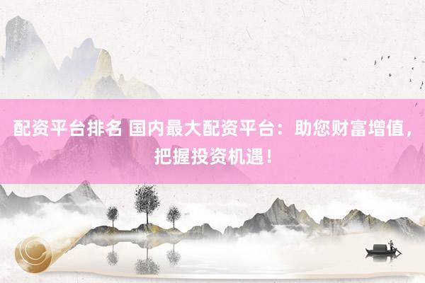 配资平台排名 国内最大配资平台：助您财富增值，把握投资机遇！
