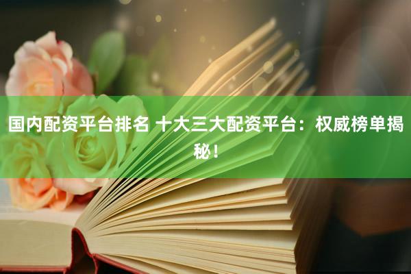 国内配资平台排名 十大三大配资平台：权威榜单揭秘！