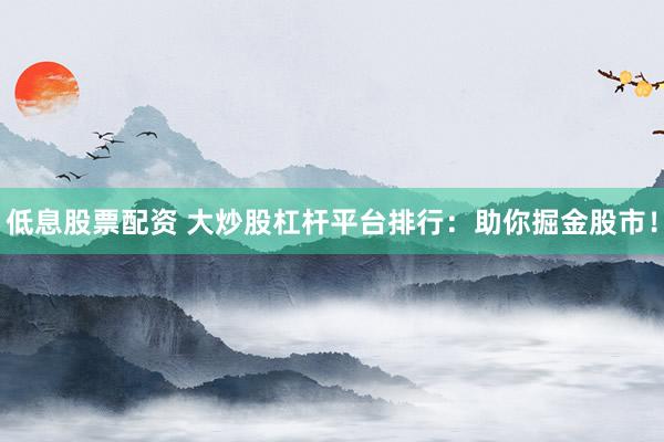 低息股票配资 大炒股杠杆平台排行：助你掘金股市！