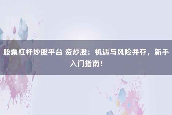 股票杠杆炒股平台 资炒股：机遇与风险并存，新手入门指南！